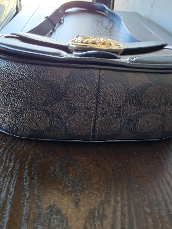 Coach Signature Small Saddle Crossbody Bag in Brown/Black - Picture 3 of 6